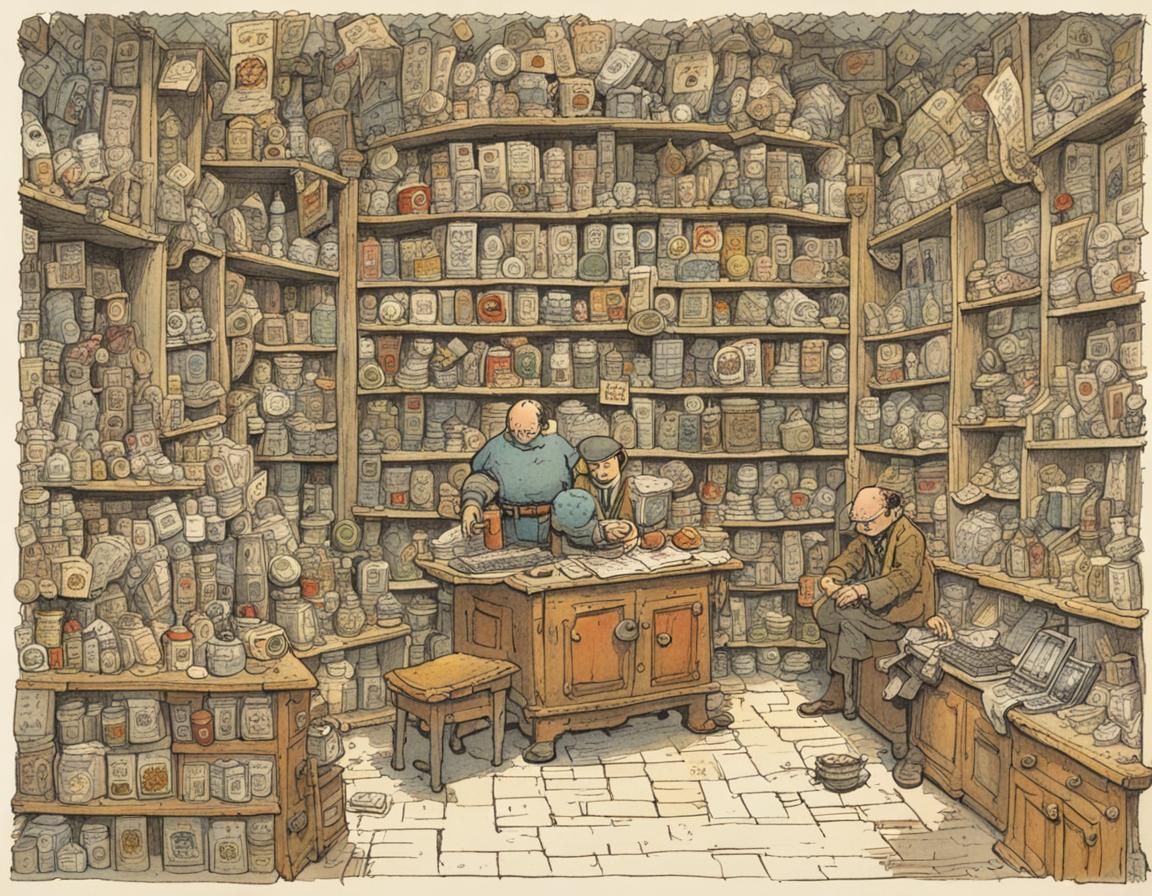 Comic Book Style Whimsical Sketch Art Illustration