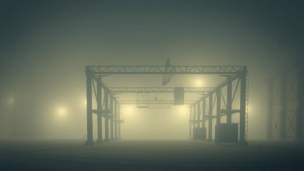 Foggy Italian Structure in Double Exposure