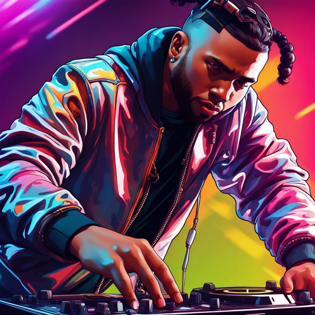 Hyperrealistic DJ Khaled Splash Art Portrait
