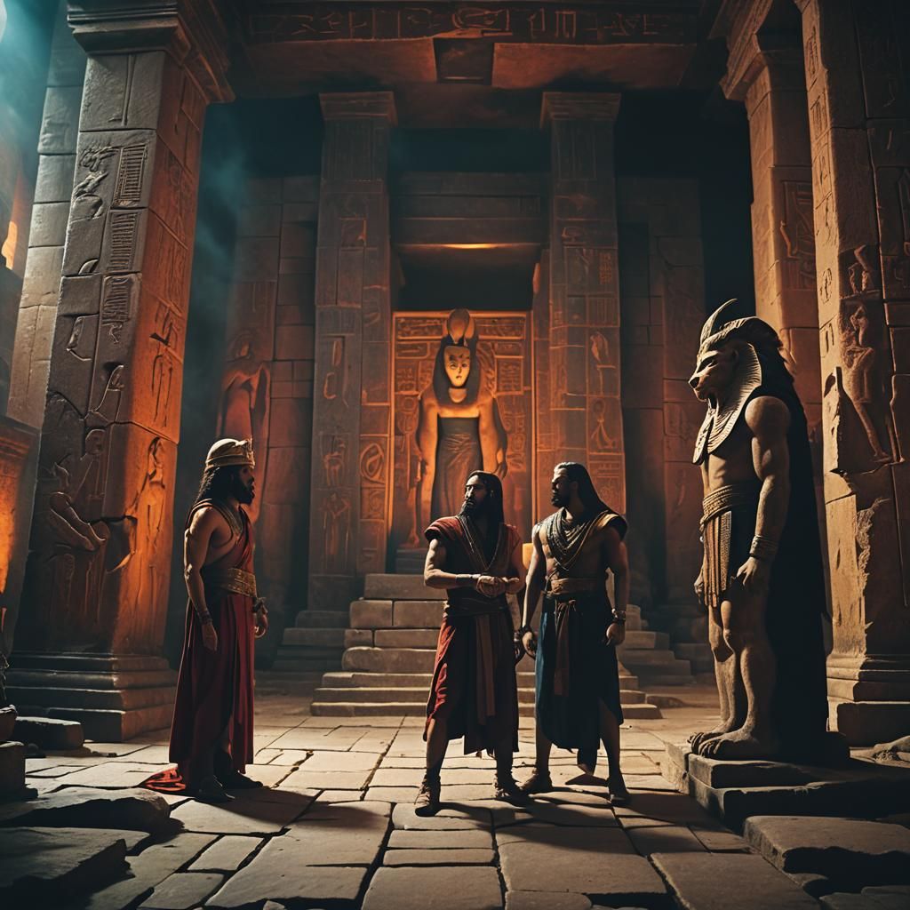 Ra and Thoth Convene in Ancient Temple