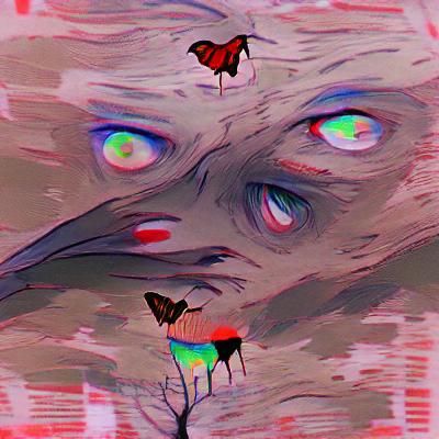 Mothman in Forest with Gore Elements