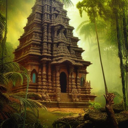 Hindu Temple Lost in Jungle Concept Art