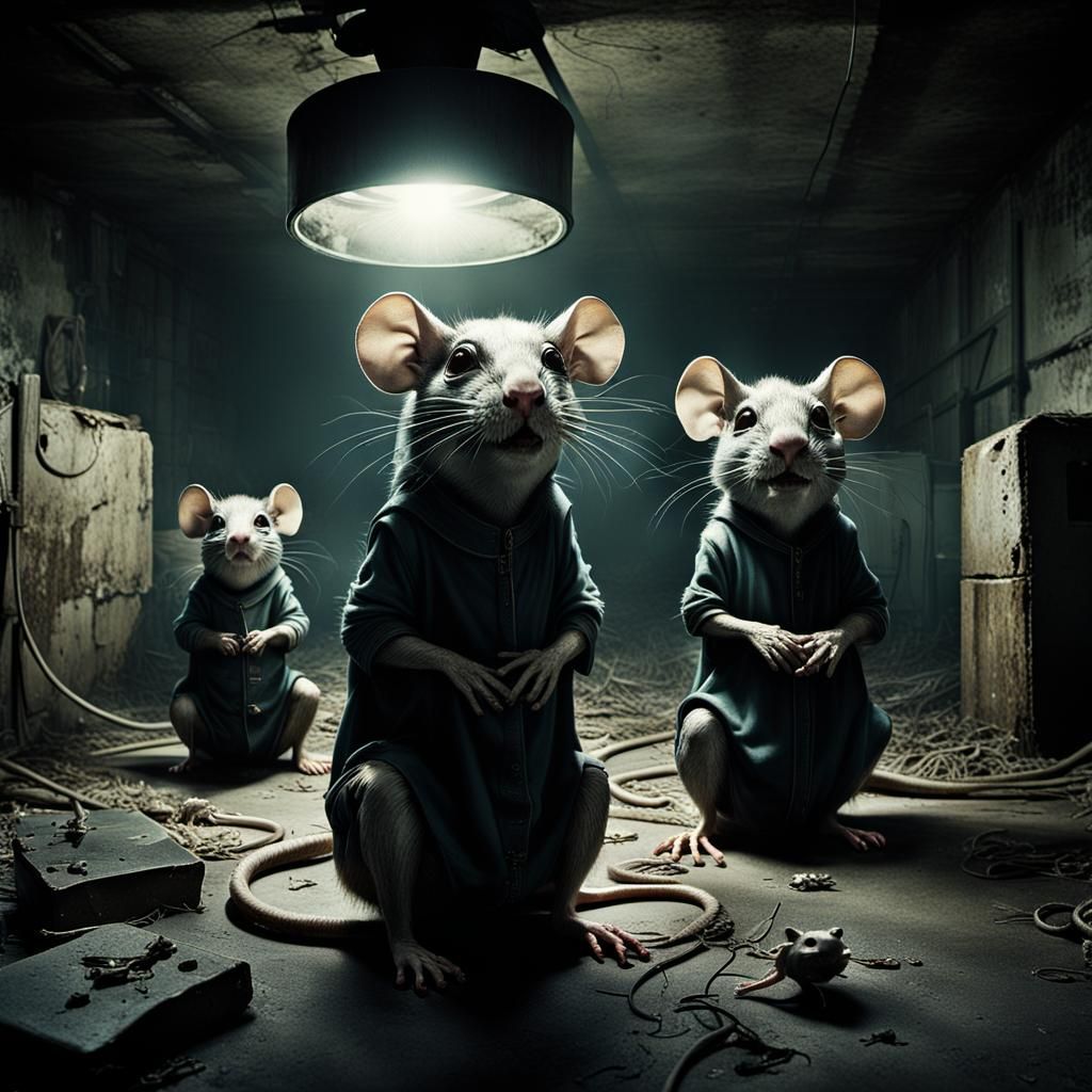 Grotesque Mice in Abandoned Cheese Factory