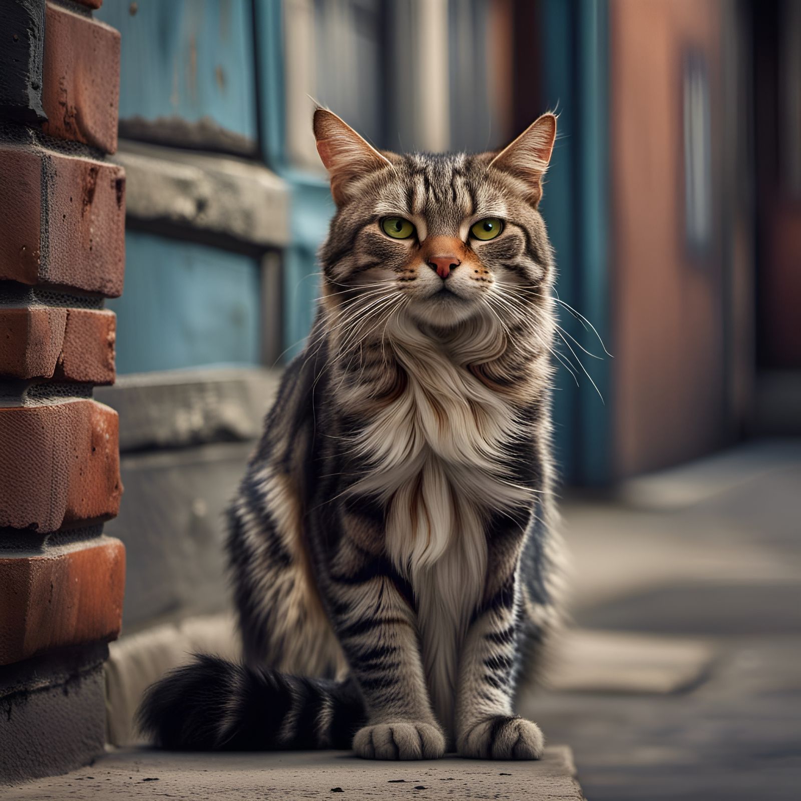 Battle-Worn Alley Cat: Photorealistic Portrait