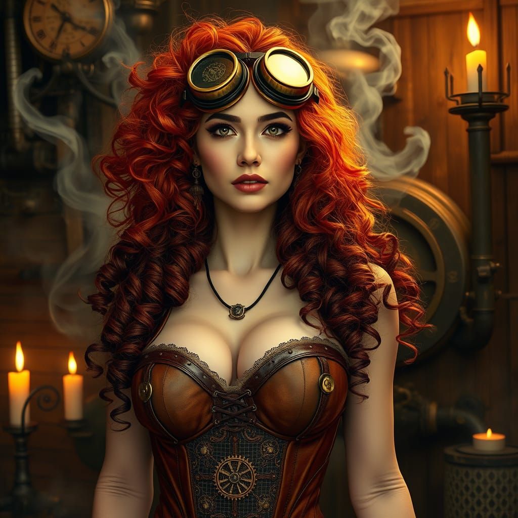 Steampunk Siren Ignites with Fiery Passion