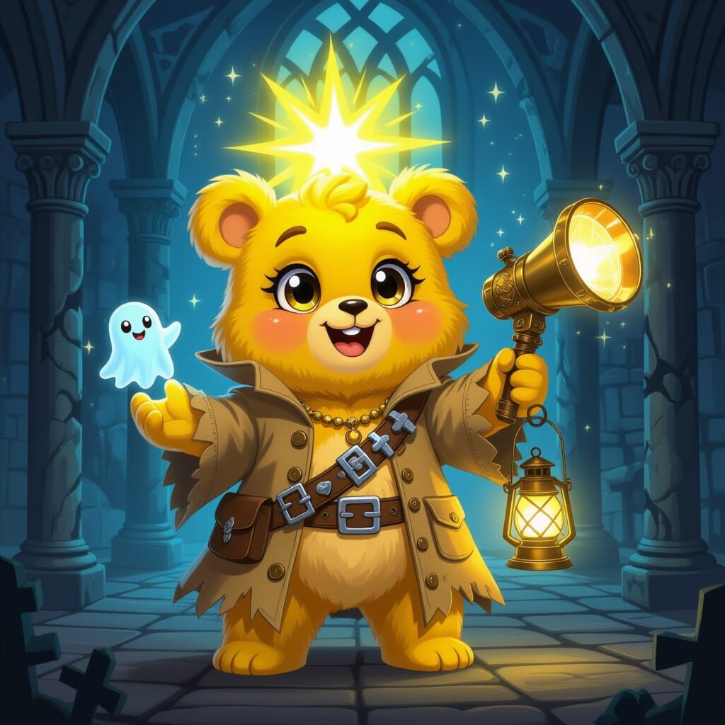 Gothic Horror Funshine Bear Ghost Hunter