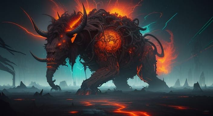 RUST Devastates Gnu in Neon-Lit Cyberspace