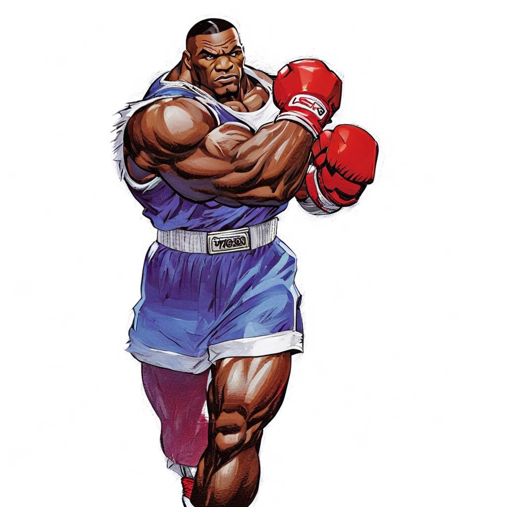 Mike Tyson as Balrog in Comic Book Style
