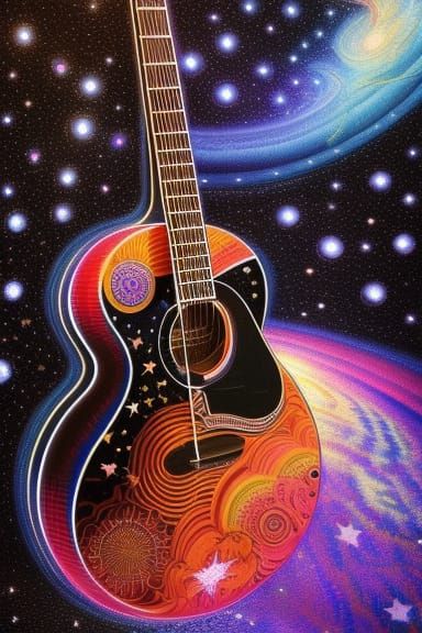 Astral Guitar Made of Stars and Dust