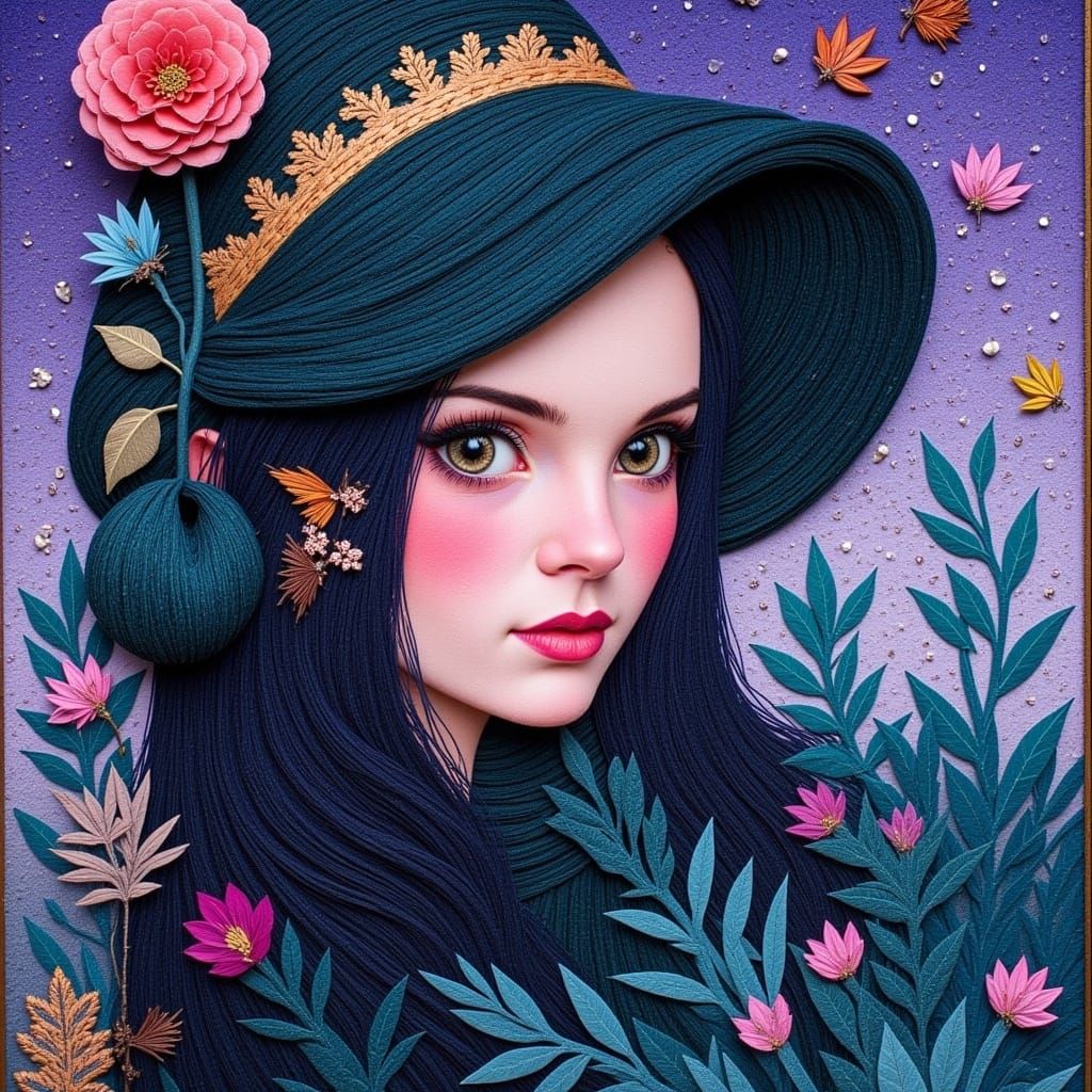 Retrofuturist Engineer Portrait as Mixed Media Collage