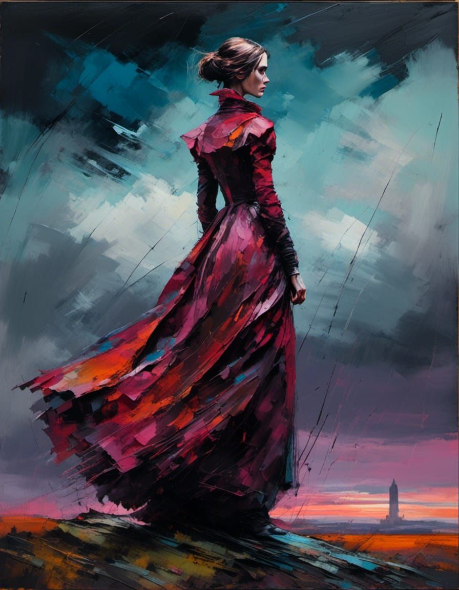 Jane Eyre: Dramatic Oil Painting on the Moors