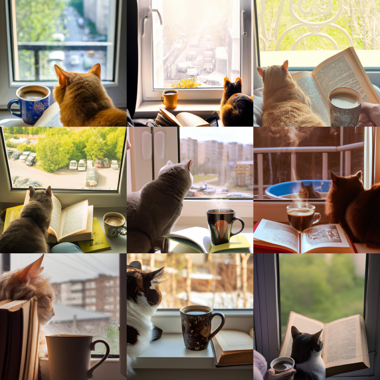 Cozy Morning Scene with Coffee and a Cat