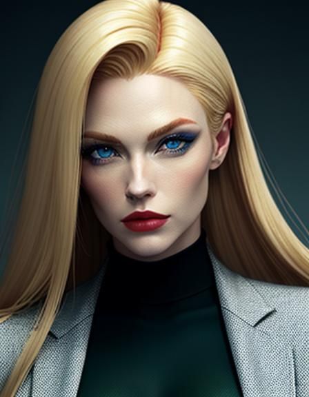 Noir Portrait of a Blond Man and Redhead