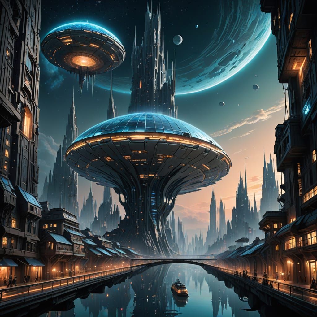 Futuristic City Inside Cosmic Entity