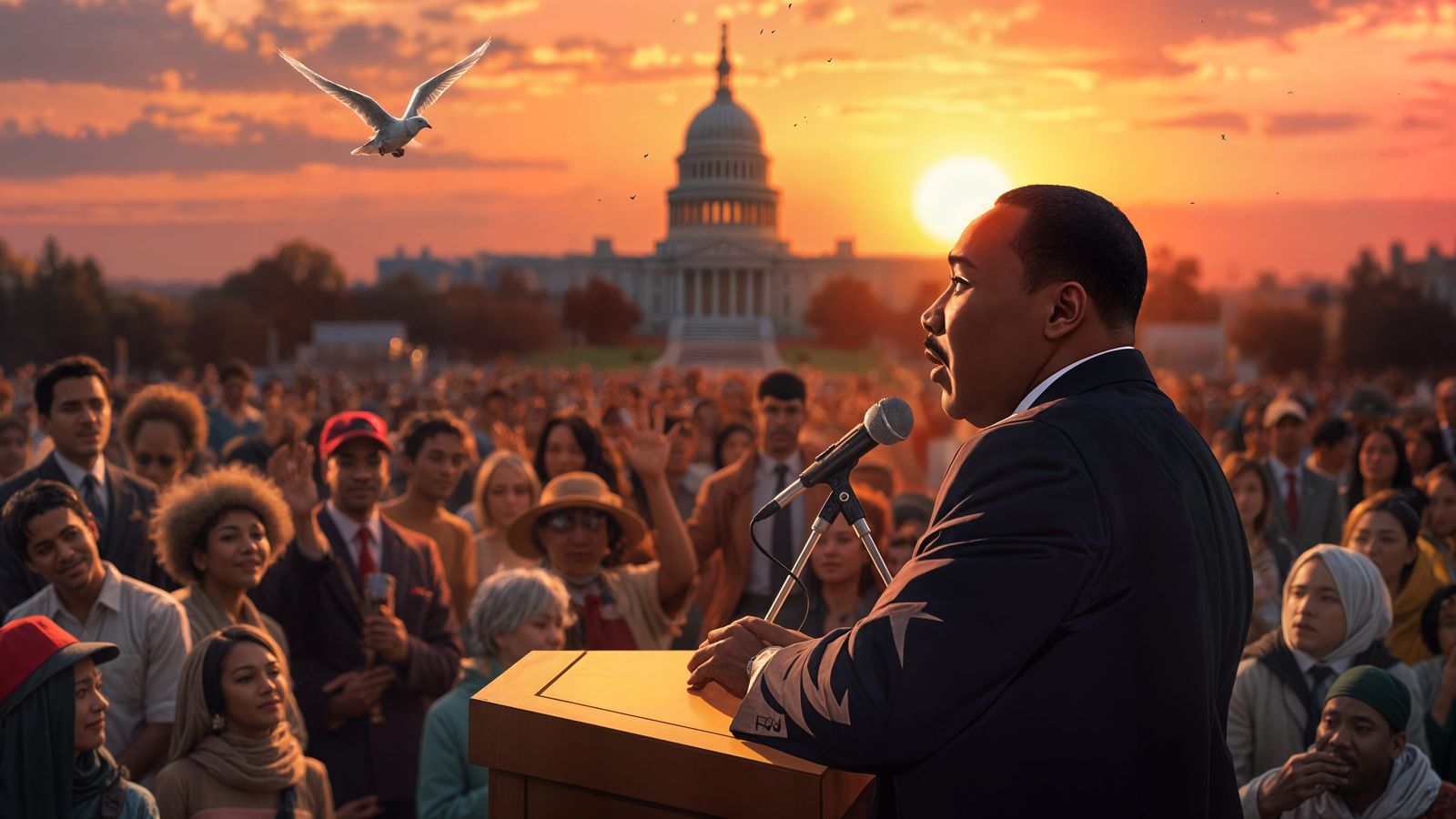 Eloquent Leader Delivers Inspiring Speech to Diverse Crowd i...