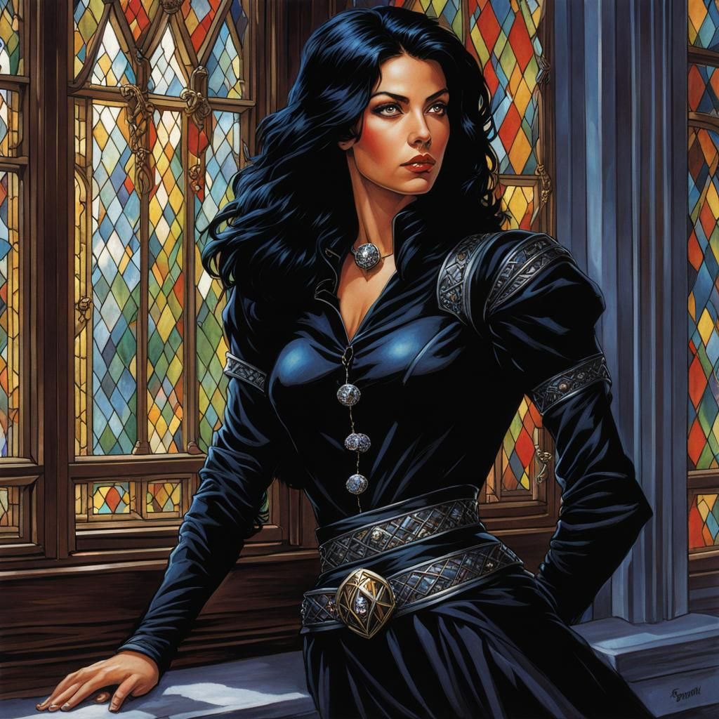 Fantasy Thief at Leaded Window in Elmore Style