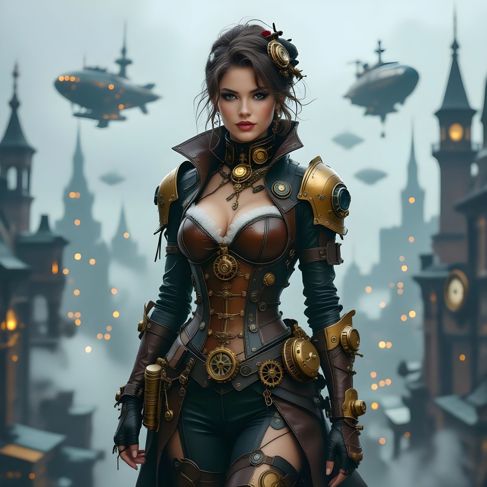 Elegant Steampunk Mermaid in 8k Sci-Fi Elegance