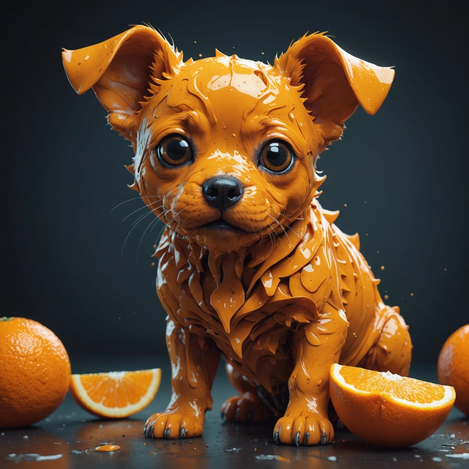 Orange Puppy: Hyperdetailed 3D Digital Art