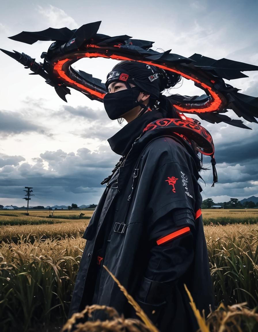 Fluid Ninja Goddess Assassin Digital Art