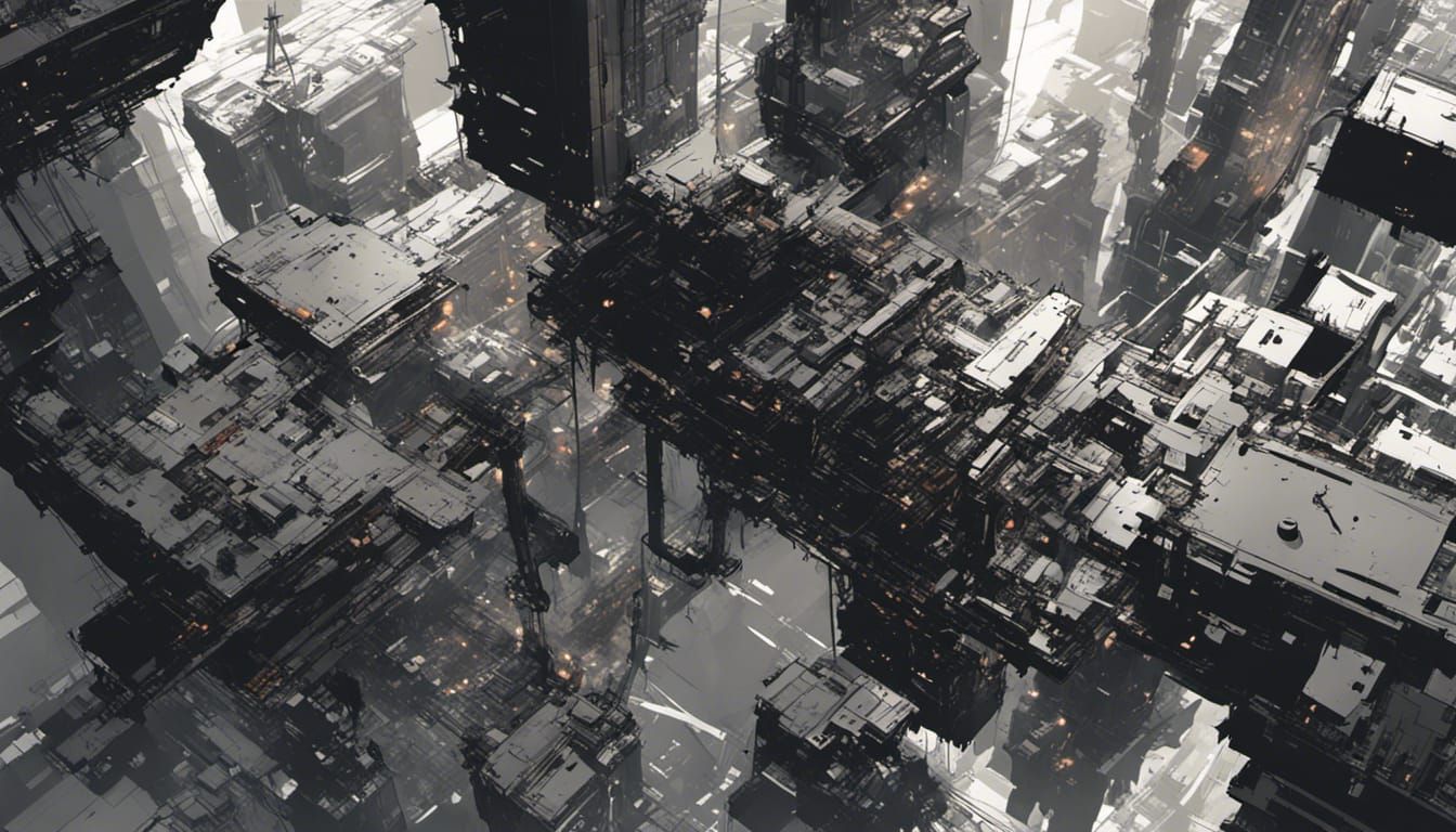 Epic Dark Sci-Fi Spaceship Scene