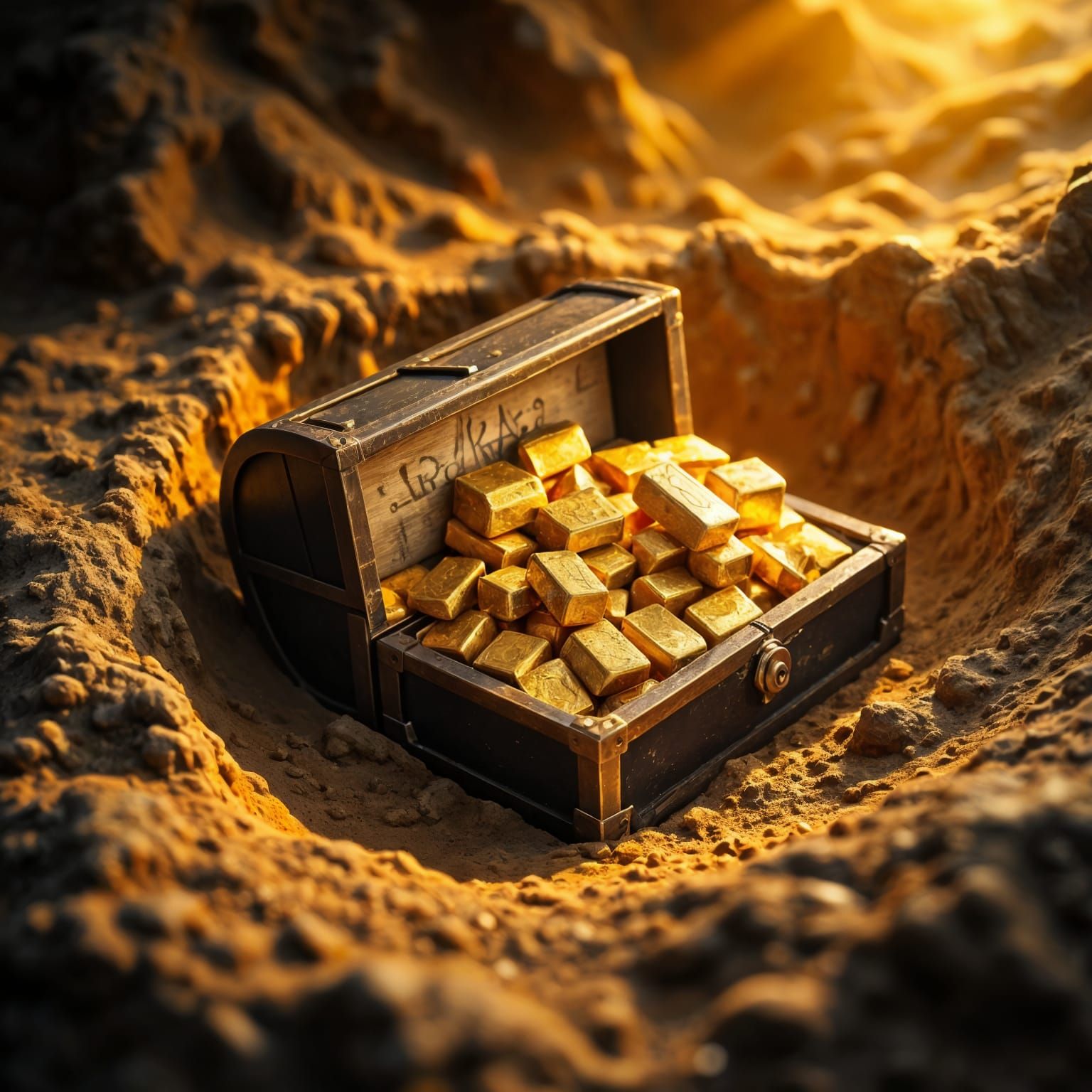 Treasured Golden Hoard in a Dusty, Ancient Setting