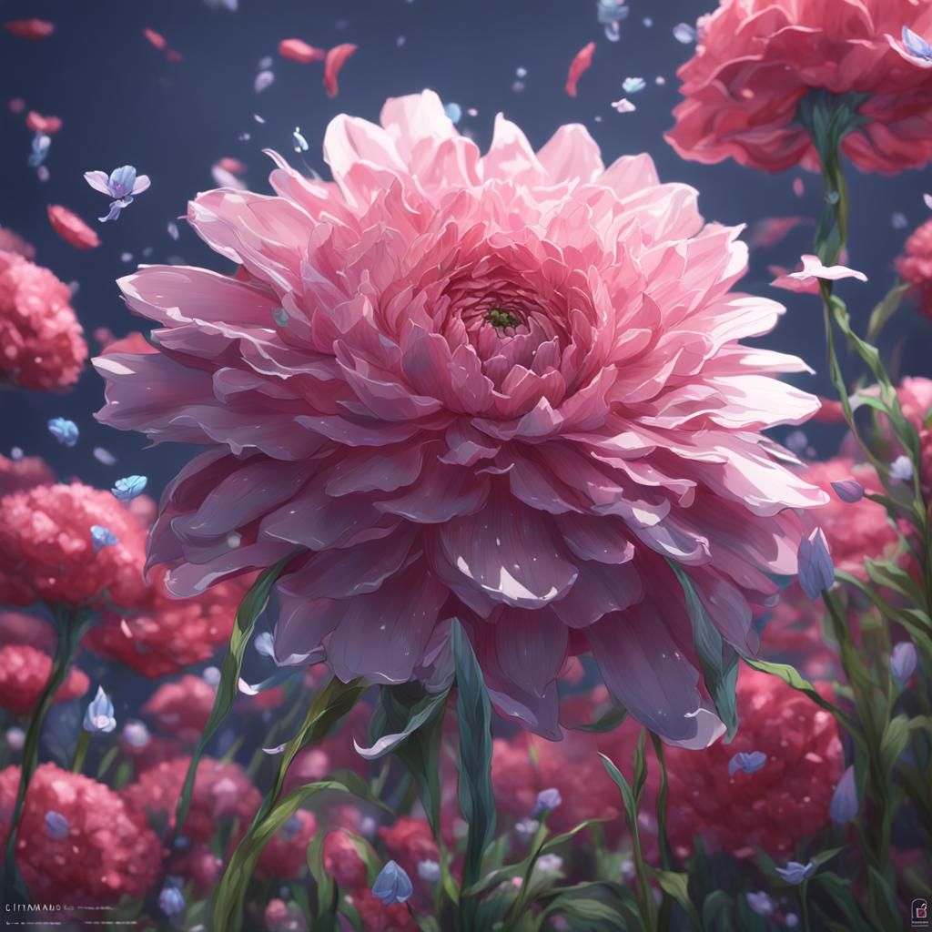 Confused Flower in 3D Anime Art Style
