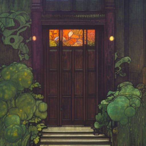 Elaborate Wooden Door Inspired by Art Nouveau