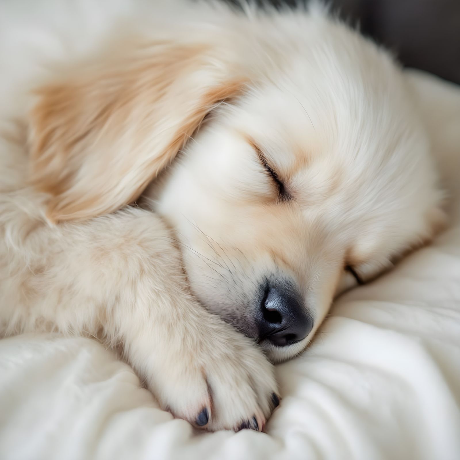 Adorable Golden Retriever Puppy in Serene Slumber