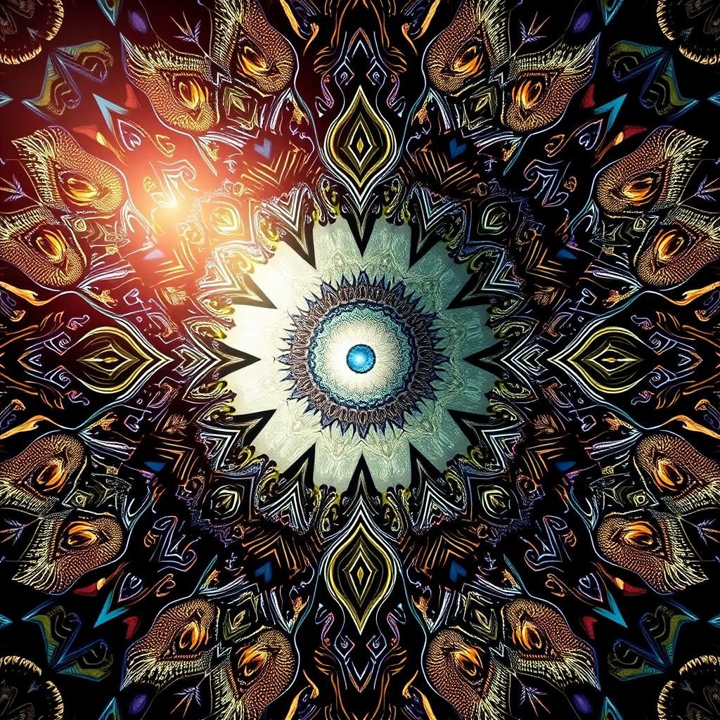 Surreal Fantasy Mandala Portrait with Fractal Elements