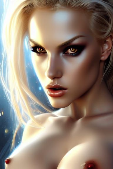 Beautiful buxom blonde lady,