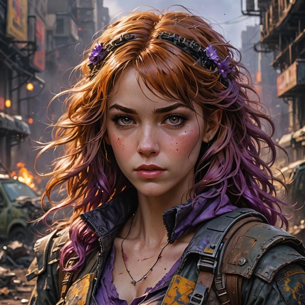 Post-Apocalyptic Daphne Blake Portrait in Acrylic Style