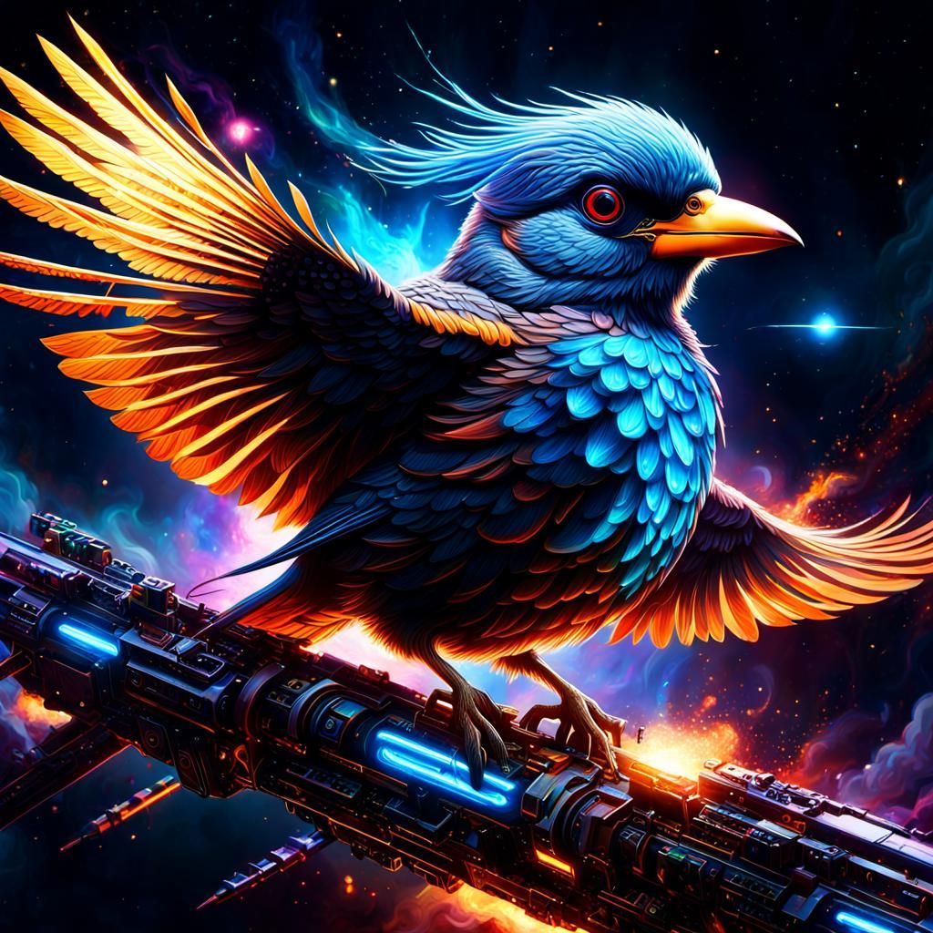 Holographic Aboriginal Bird Art in 8K Resolution