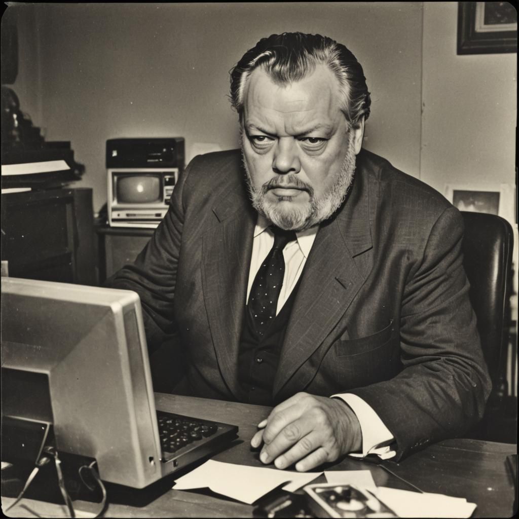 Orson Welles Befuddled by a Computer: Polaroid Style
