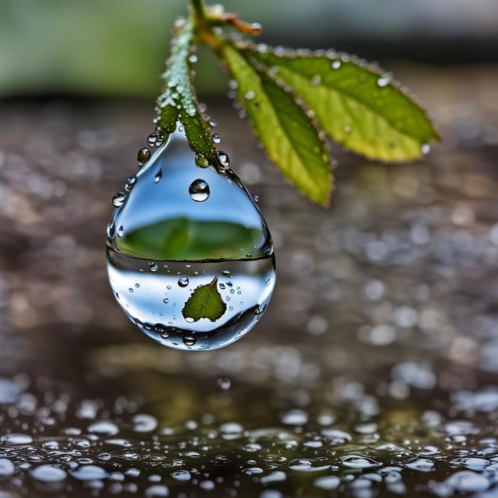 Raindrop Reflecting Decaying World