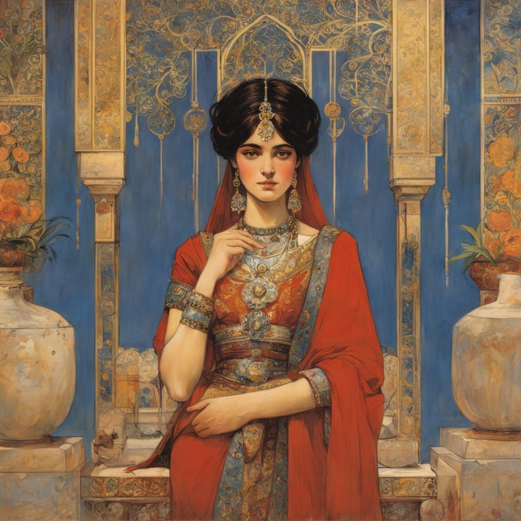 A Mystical Persian Princess in Ancient Splendor