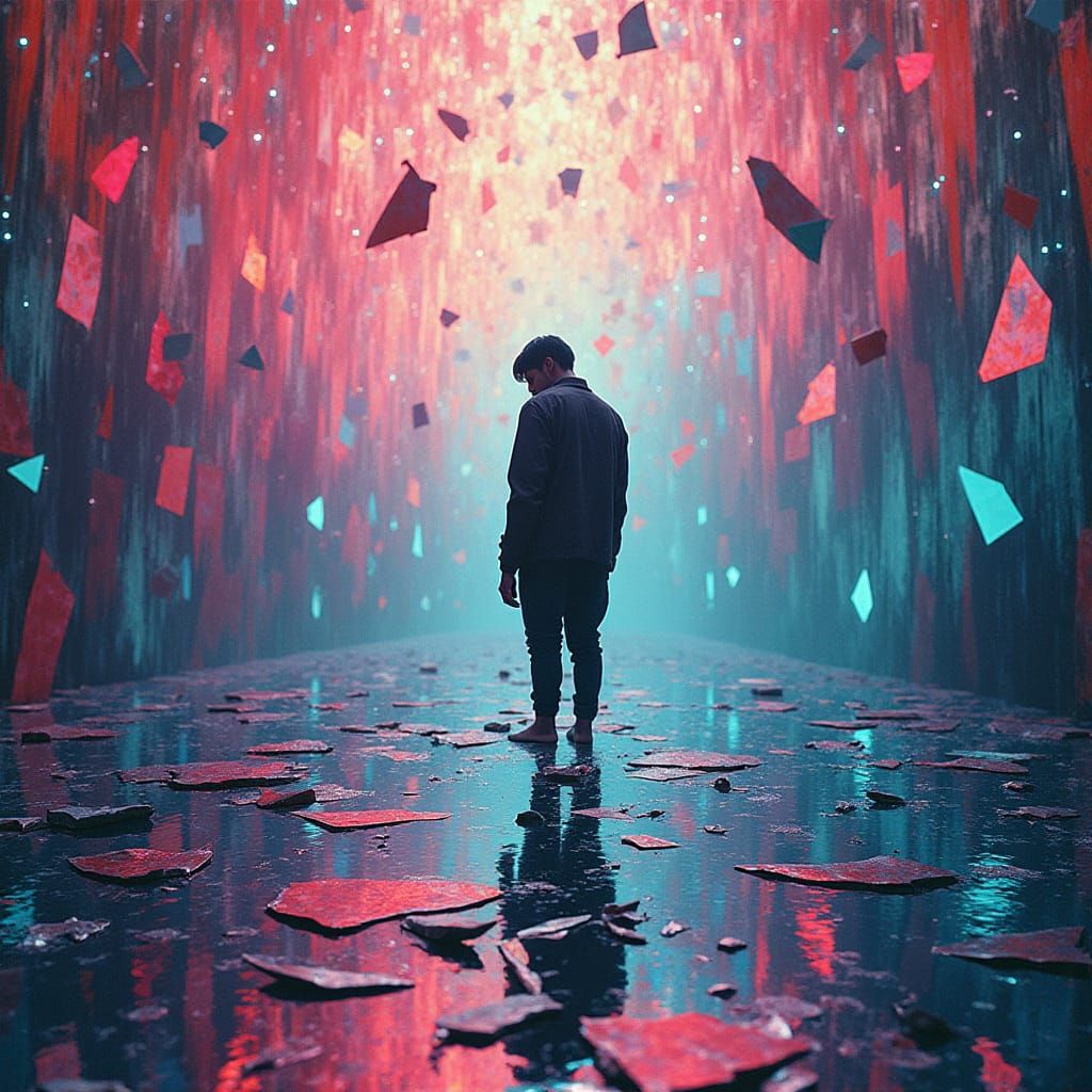 Lost in Reflections: A Surreal Exploration of Superficiality