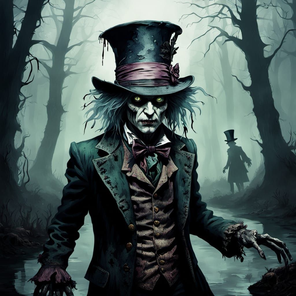 Zombie Mad Hatter in Dark Fantasy Gothic Horror