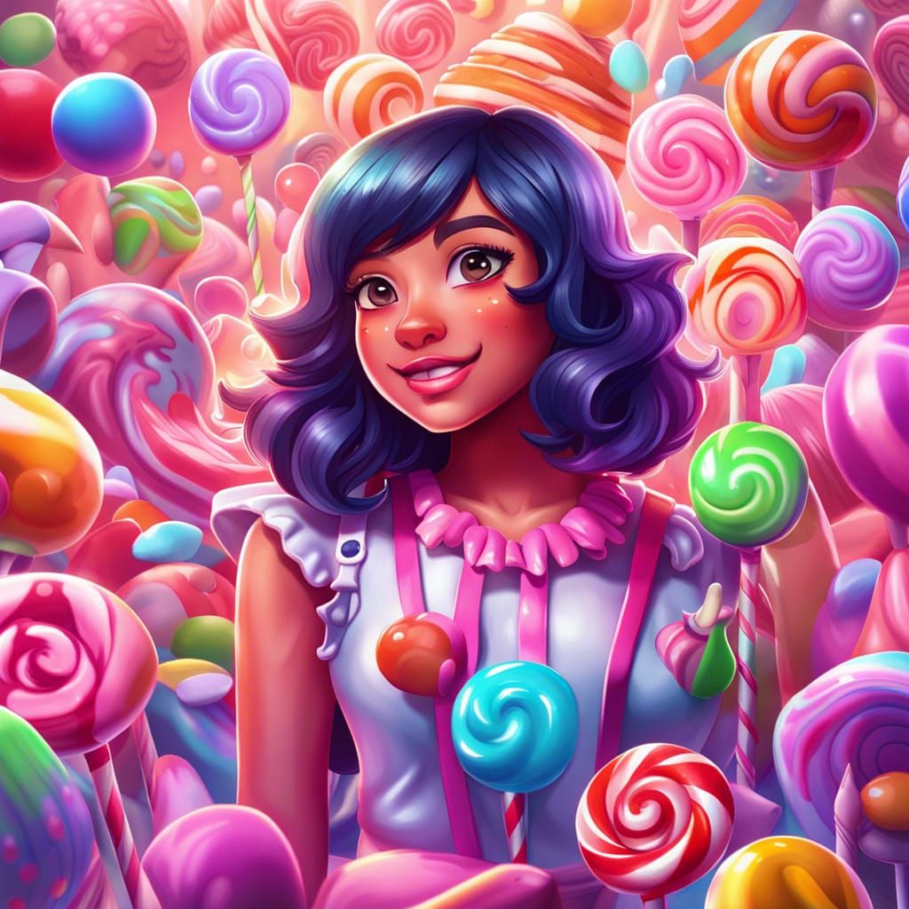 Aphmau in Whimsical Candyland Art Style