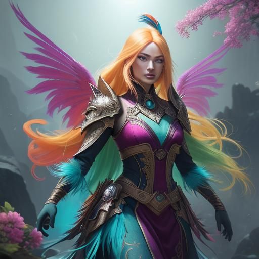 Fantasy Woman with Dragon in Detailed Digital Art