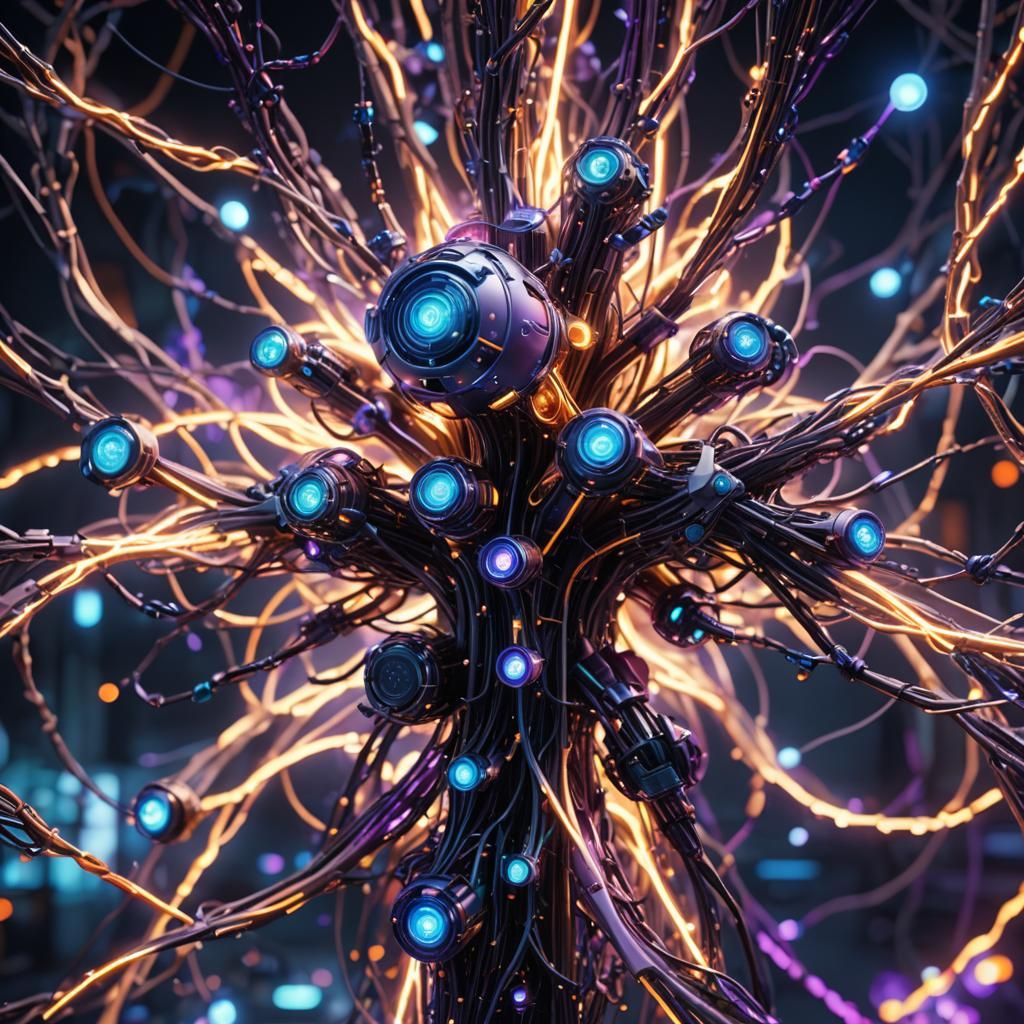 Neural Network Glow: Sci-Fi Digital Concept Art
