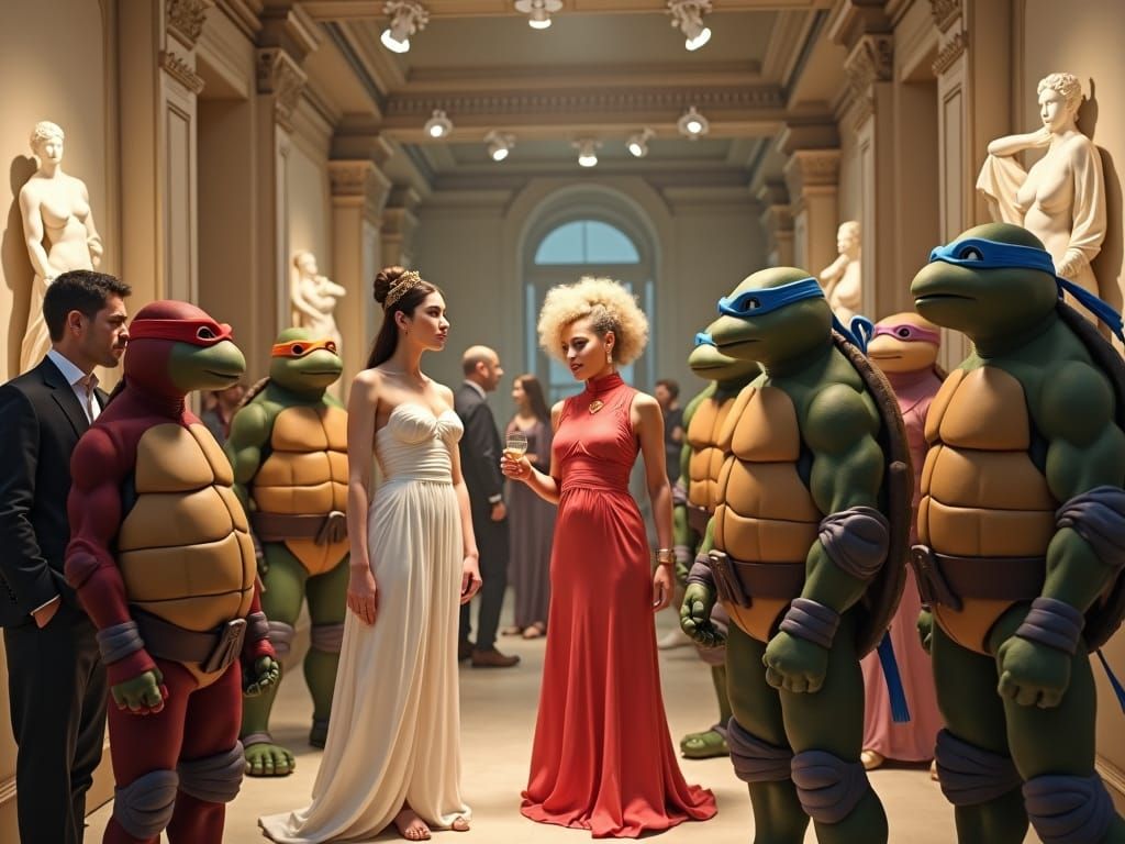 Art Gallery Gathering: Greek Statues and Pop Culture