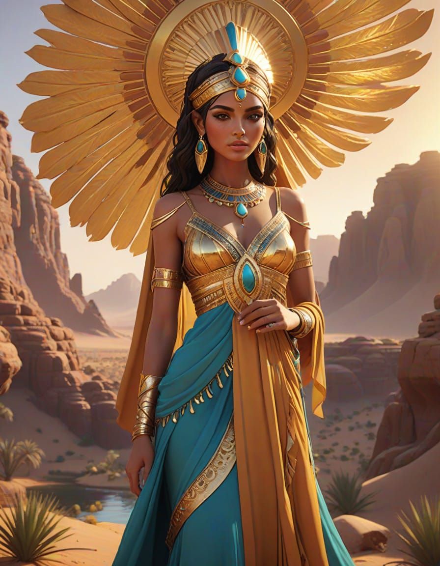 Egyptian Goddess in Golden Glory