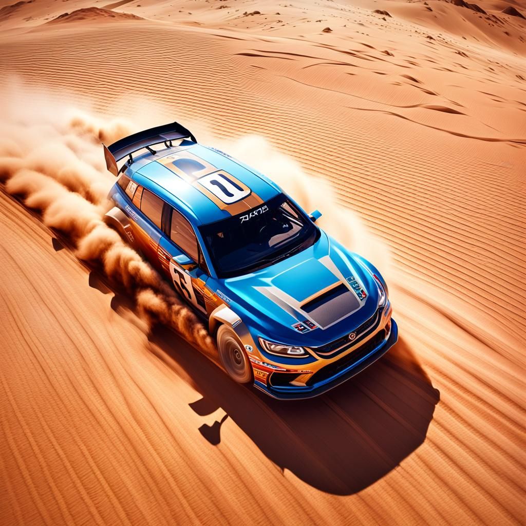 Race Car Speeds Through Desert in Hyper-Realistic 3D