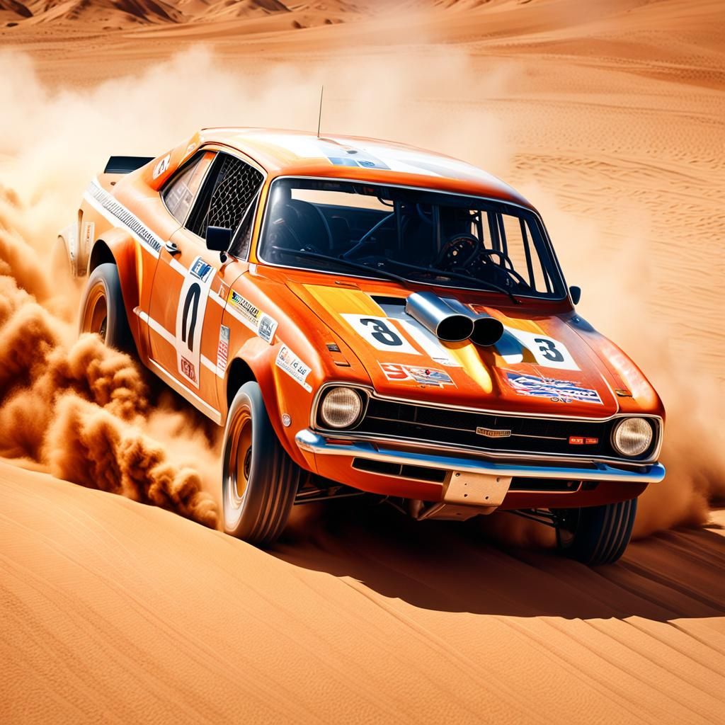 High-Speed Desert Derby Car Racing Scene