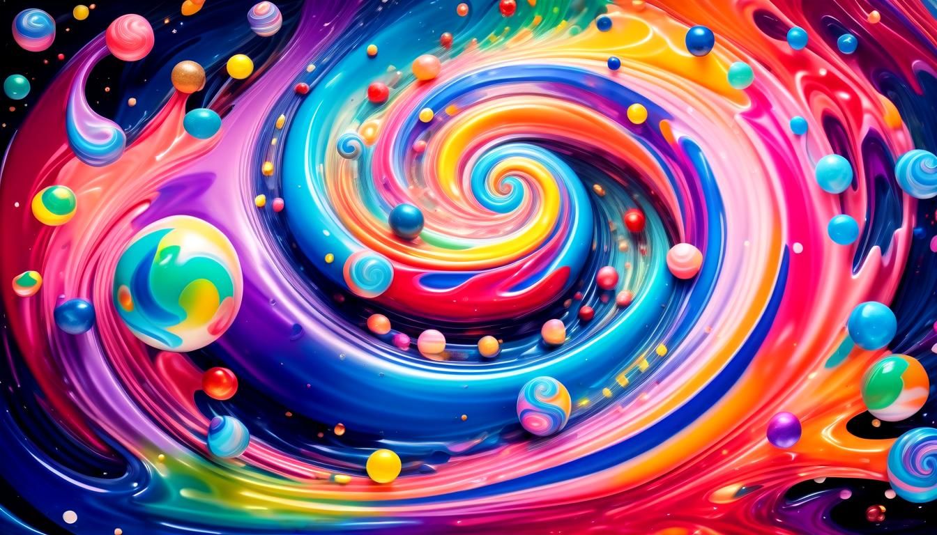 Macro Abstract Expressionism: Iridescent Stars in Cosmic Ene...