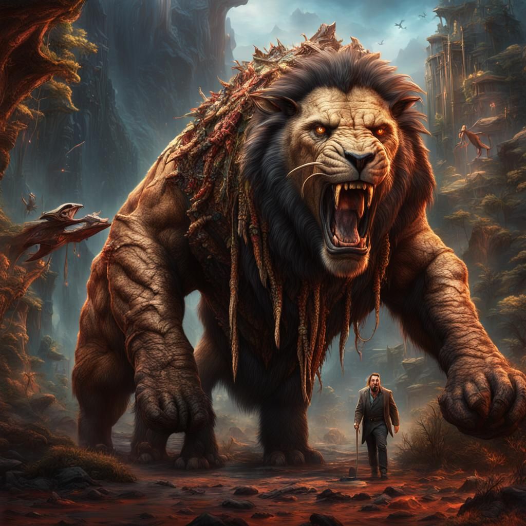 Nic Cage Soothes a Beast: Detailed Matte Painting