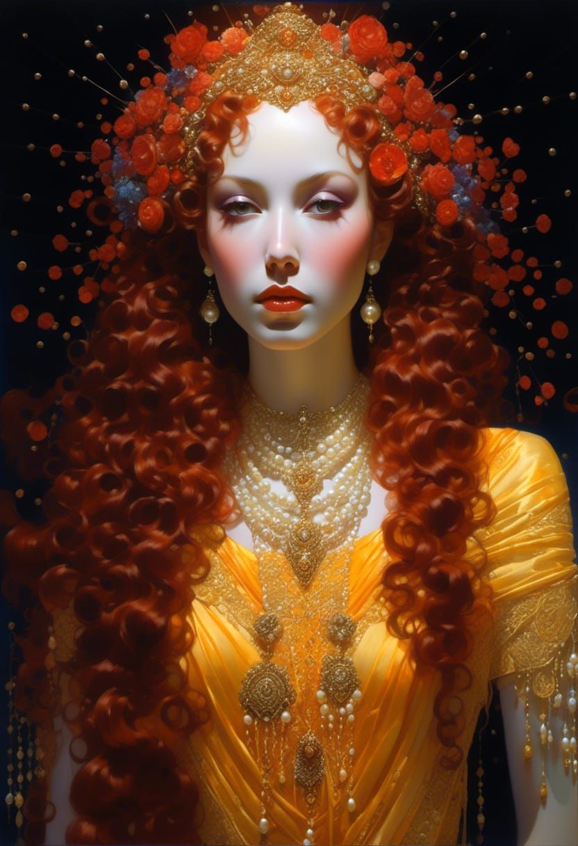 Luminescent Mountain Deity in Hyperrealistic Style