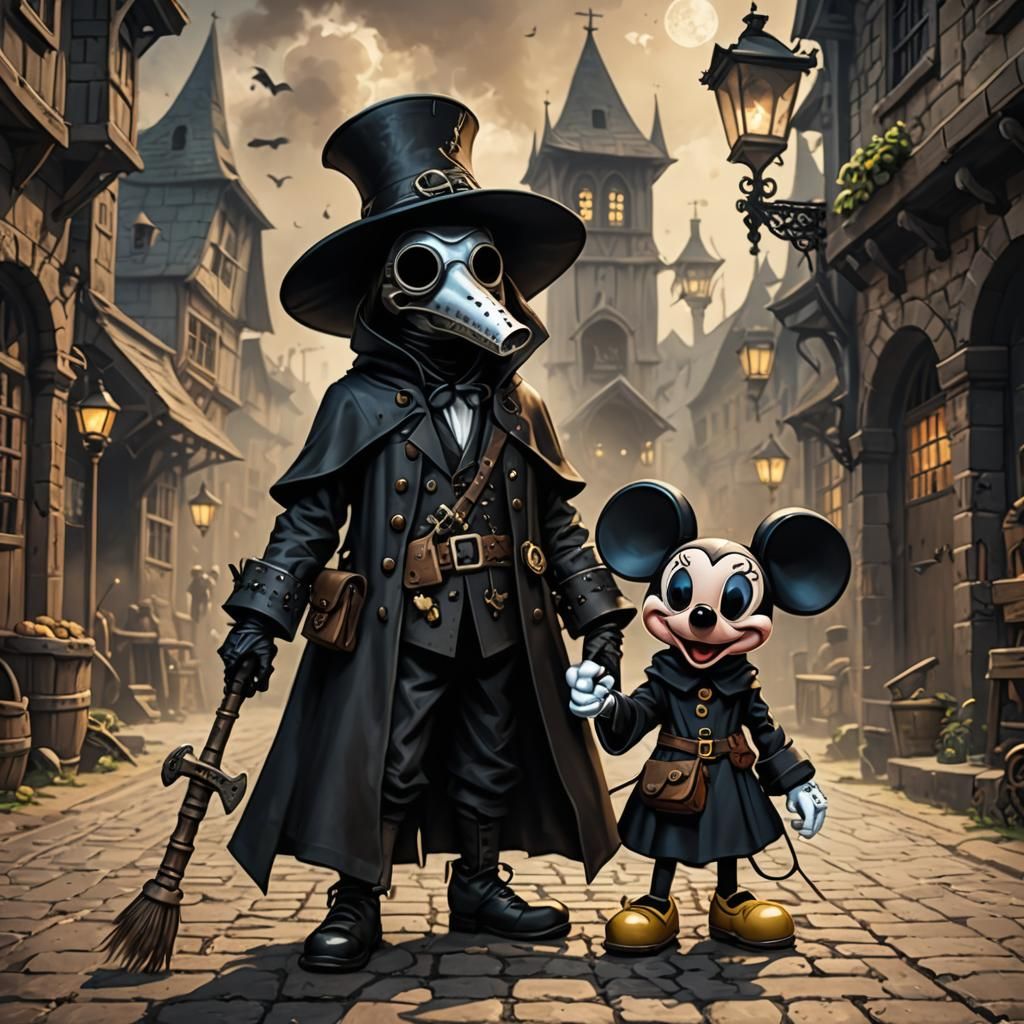 Mickey and Minnie as Plague Doctors