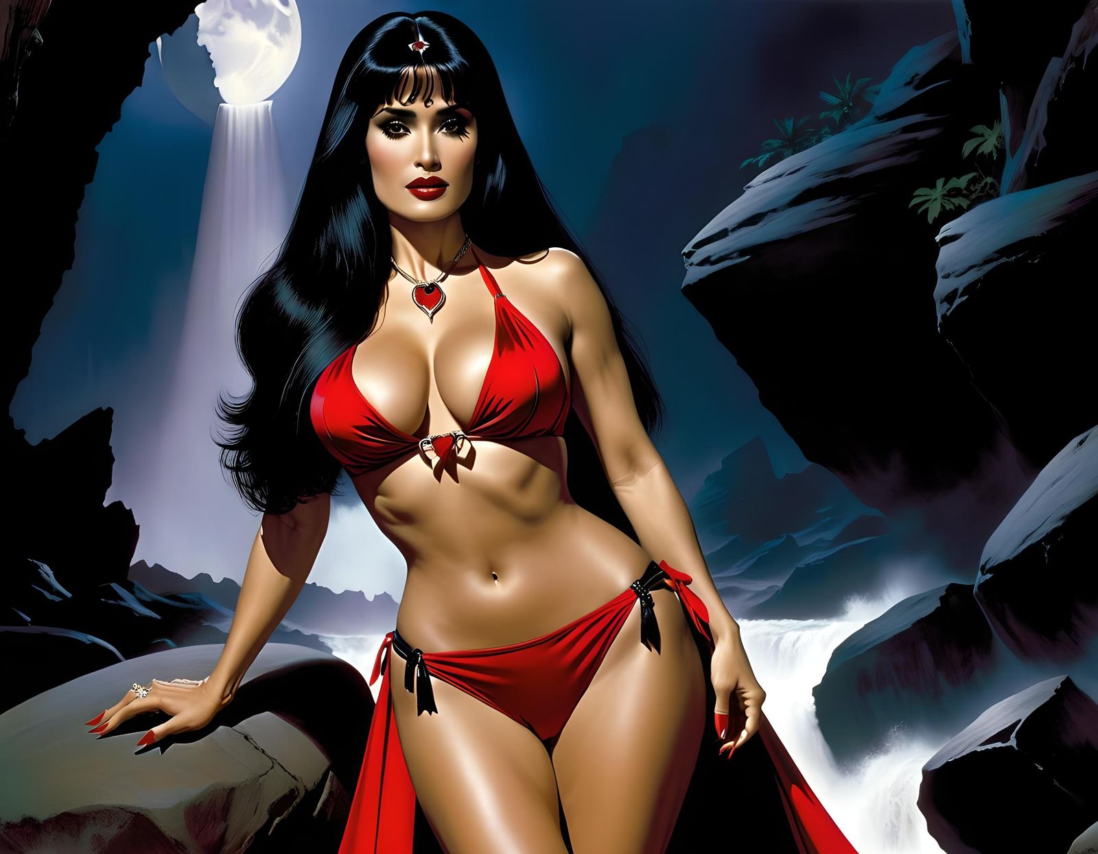 Vampirella Cosplay in Classic Fantasy Art Style