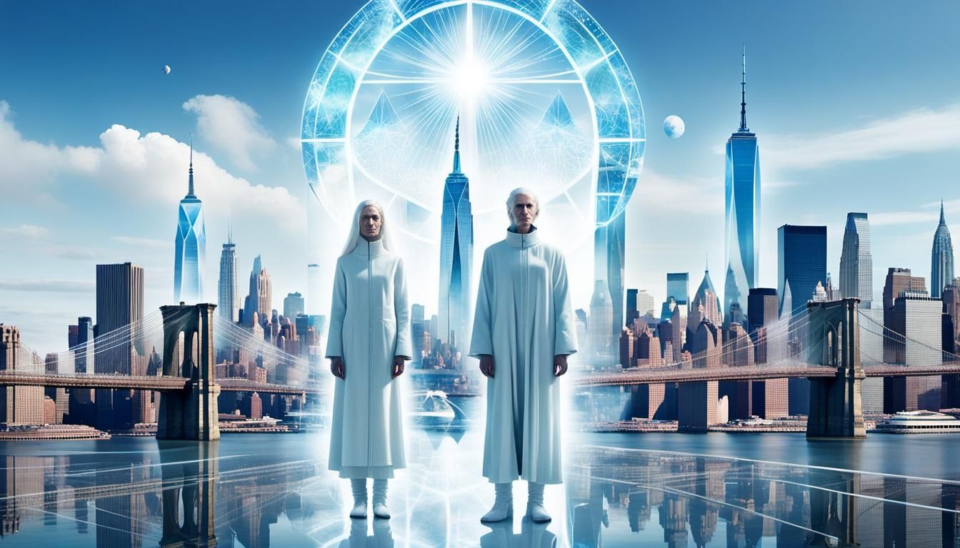 Pleiadian Mothership Over New York City: Digital Art